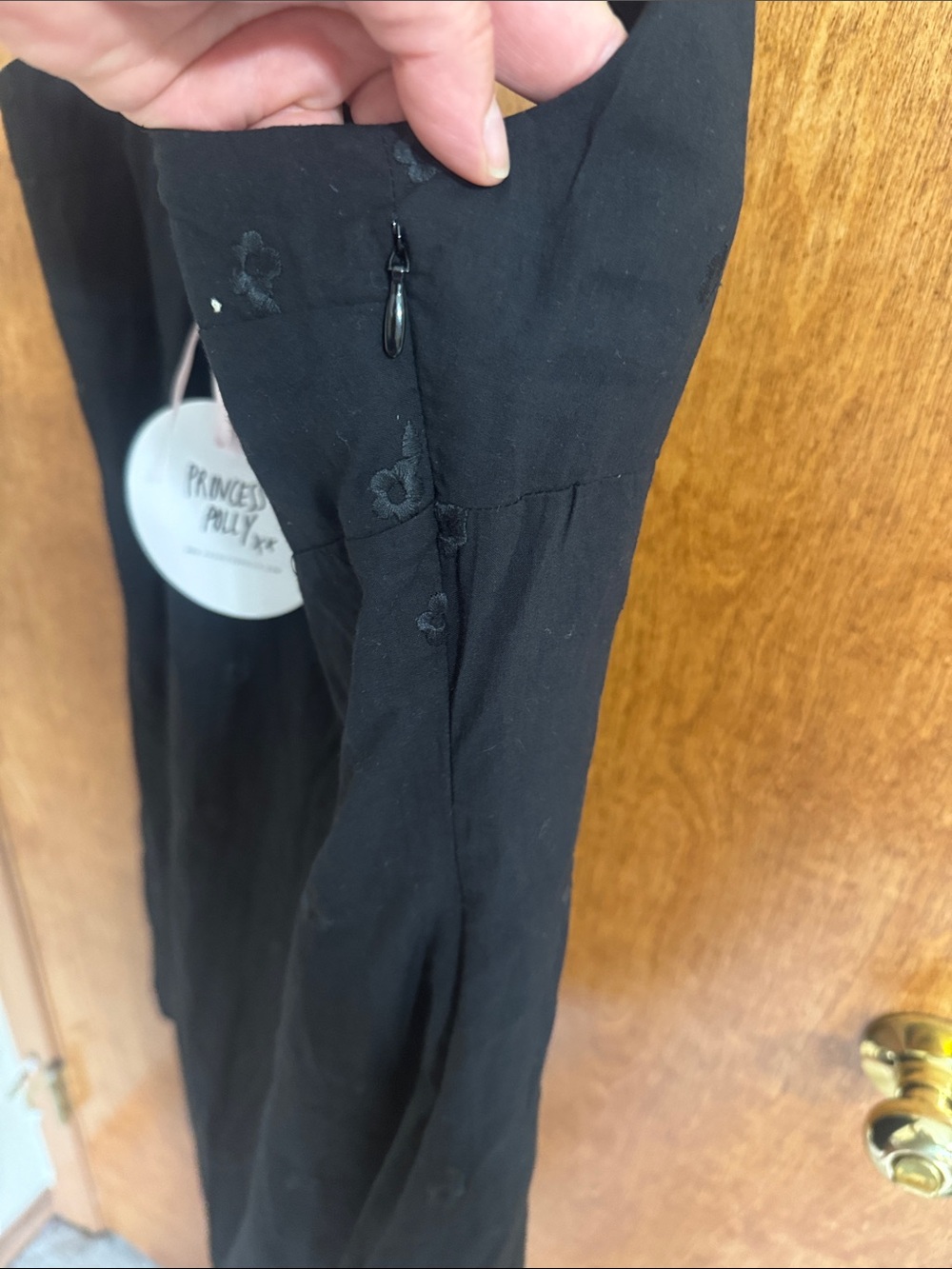 Princess Polly Black Lace-Trim Dress with Pink Ribbon Detail - Picture 3 of 5